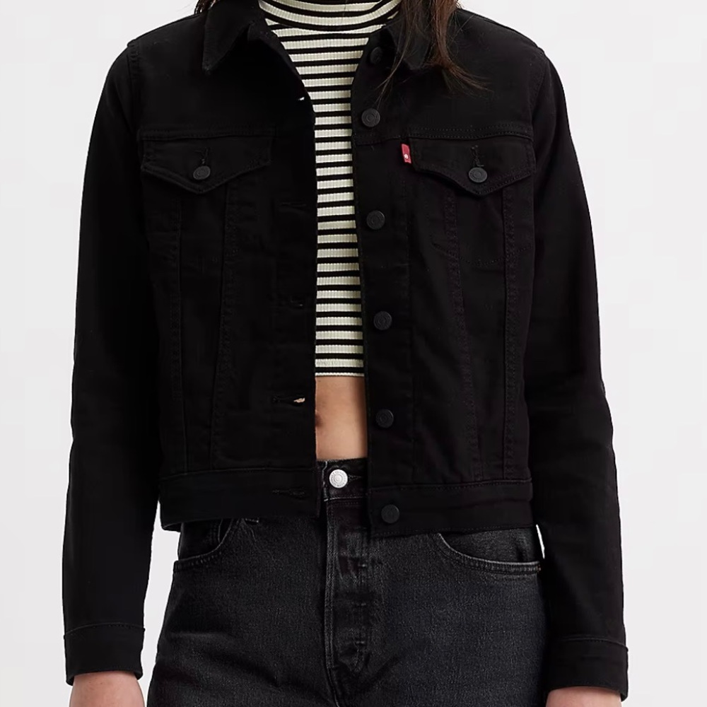 LEVI’S BLACK DENIM JACKET NWT sz Small Iconic !